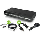 Iogear Universal 8-port Dual View Displayport/hdmi Secure Kvm Switch Kit W/audio, Cac,
