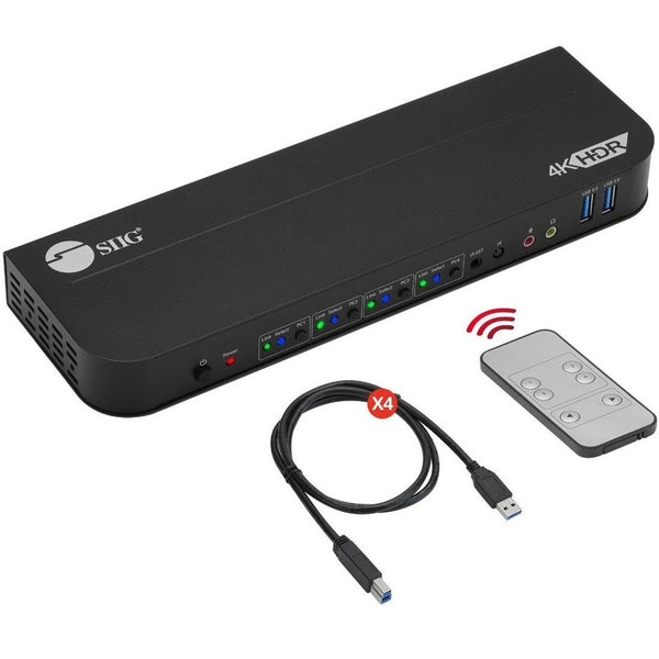 Siig, Inc. Siig 4x1 Hdmi 4k Hdr Kvm Usb 3.0 Switch