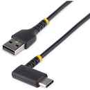 Startech 3ft (1m) Usb A To C Charging Cable Right Angle - Heavy Duty Fast Charge Usb-c Ca