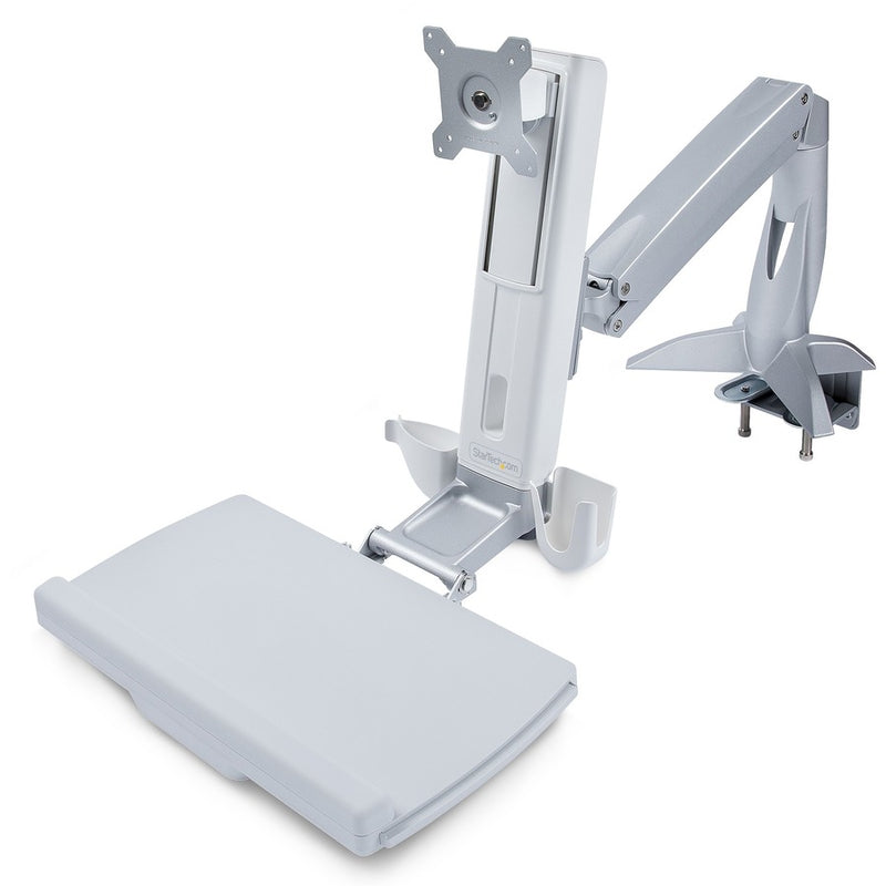 Startech Adjustable Sit To Stand Desk With Vesa Compatible (75x75/100x100) Monitor Arm; F