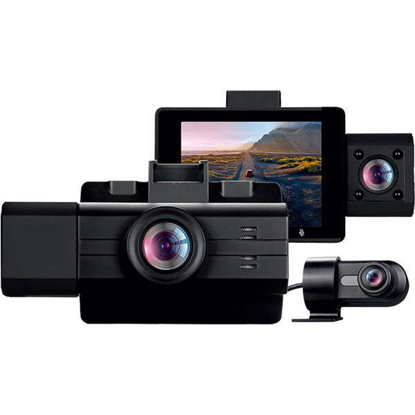 Mygekogear By Adesso Scout Pro 2k 3-channel Dash Cam Surveillance Edition With F