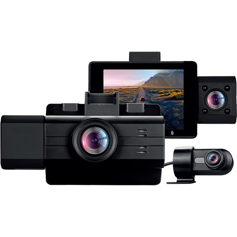 Mygekogear By Adesso Scout Pro 2k 3-channel Dash Cam Surveillance Edition With F