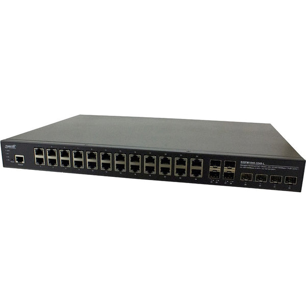 Transition Networks Inc Managed Hardened Poe+ Switch, (24) 10/100/1000base-t Poe+, (4) 100/1000 Sfp, (4)