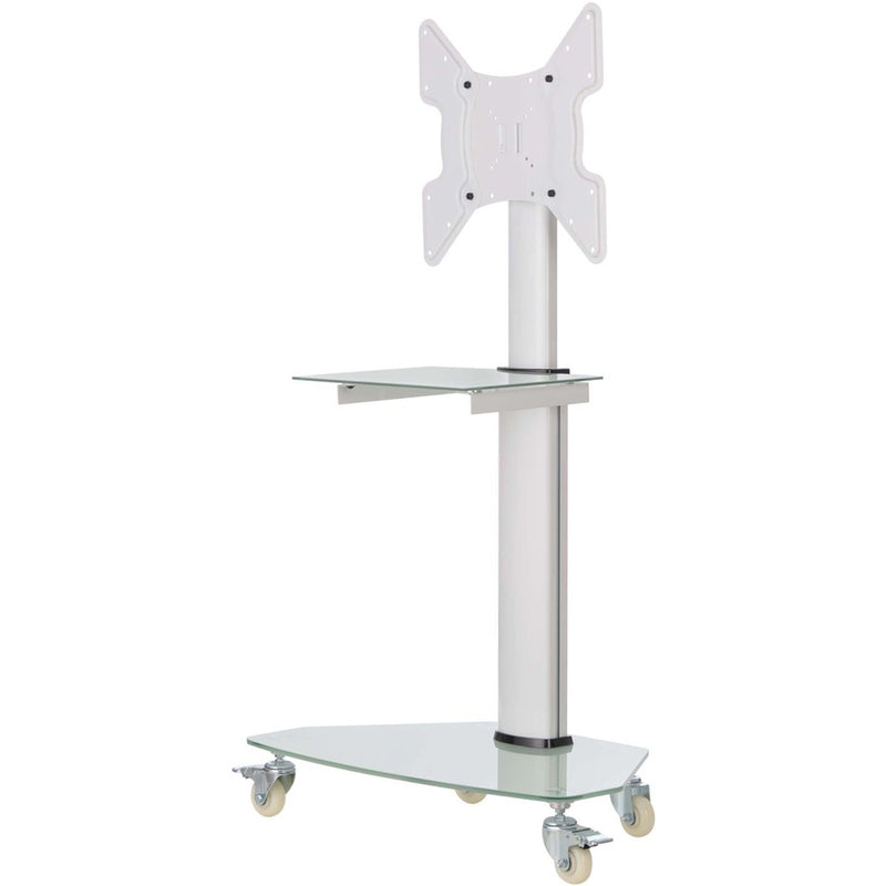 Tripp Lite Rolling Tv Cart For 32in-55in Frosted Glass Base And Shelf White