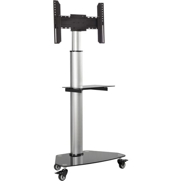 Tripp Lite Rolling Tv Cart For 37-70in Displays Black Glass Base And Shelf