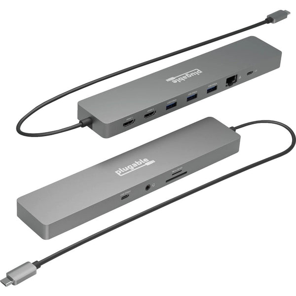 Plugable Technologies Plugable 11-in-1 Usb-c Docking Station, 100w Pass-through Charging, Dual Monitor