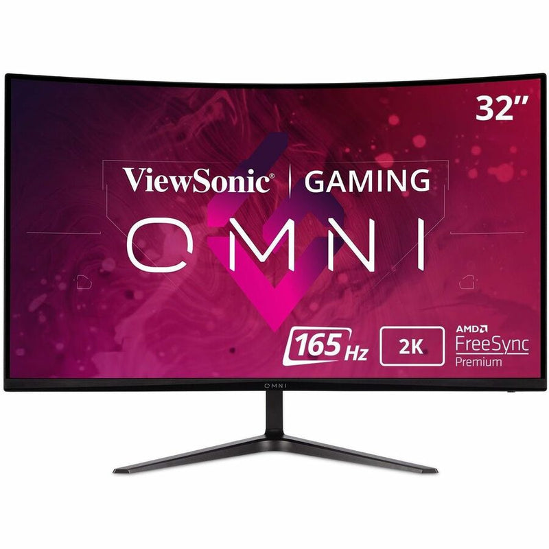 Viewsonic 32in Omni Curved 165hz Qhd 1ms Gaming Monitor With Freesync Premium,2560x1440 Re