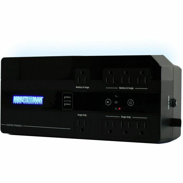 Minuteman Ups Enspire Series: Standby Ups, 600va/330w, 120vac Input & Output, Voltage Range 95