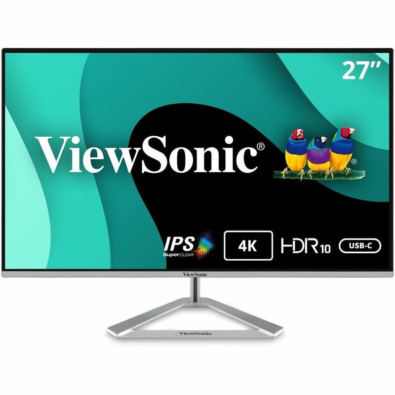 Viewsonic 27in 4k Uhd Thin-bezel Ips Monitor With Usb-c, Hdmi, And Displayport,3840 X 2160