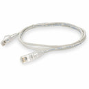 Add-on Addon 8ft White Cat 6 Slim Pvc Ethernet Cable Snagless Clear-claw Rj-45 M/m