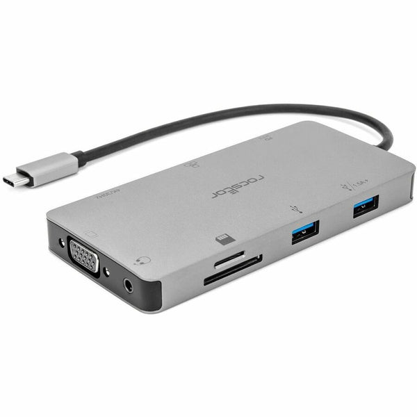 Rocstor Usb-c  9 Port Multiport Adapter - Usb-c To Gbe, Hdmi 4k@30hz, Vga , Tf & Sd Card