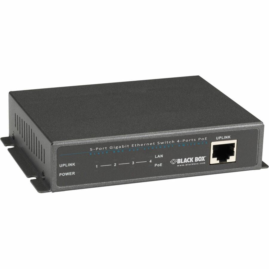 Black Box Poe+ Switch - (1) 10/100/1000mbps Rj45, (4) Rj45 Poe+