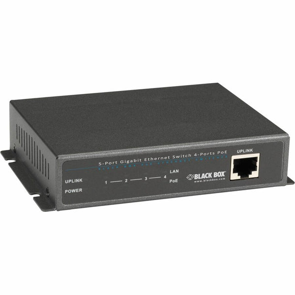 Black Box Poe+ Switch - (1) 10/100/1000mbps Rj45, (4) Rj45 Poe+