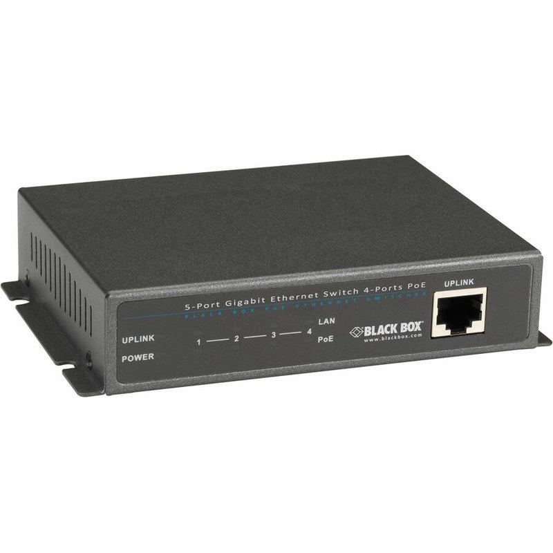 Black Box Poe+ Switch - (1) 10/100/1000mbps Rj45, (4) Rj45 Poe+