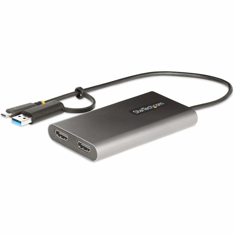 Startech Usb-c To Dual-hdmi Adapter, Usb-c Or A To 2x Hdmi, 4k 60hz, 100w Pd Pass-through