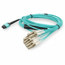 Add-on 5m Mpo/upc To 4xlc Duplex (8xlc)/upc Aqua Om4 Ofnr (riser-rated) 8-strand Fiber