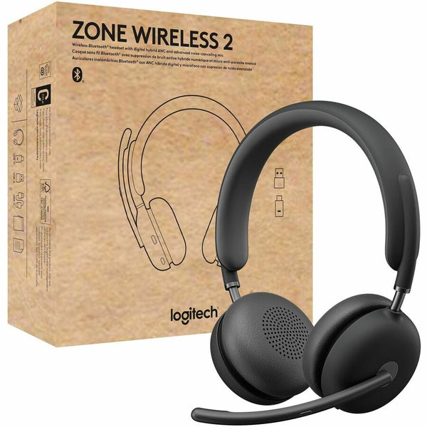 Logitech Zone Wireless 2 Headset For Teams, Graphite, No Stand