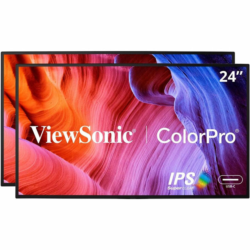 Viewsonic 24in Colorpro 1080p Dual Pack Head-only Ips Docking Monitors With 65w Usb-c And