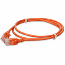 Add-on 1ft Orange Cat 6a Slim Pvc Ethernet Cable Snagless Clear-claw Rj-45 M/m