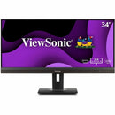 Viewsonic 34in Wqhd Ergonomic 21:9 Docking Monitor With Usb C (100w) And Rj45, 3440 X 1440