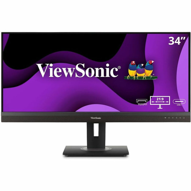 Viewsonic 34in Wqhd Ergonomic 21:9 Docking Monitor With Usb C (100w) And Rj45, 3440 X 1440