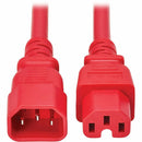 Tripp Lite Power Cord C14 To C15 15a 250v Red 10ft