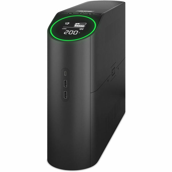 Apc By Schneider Electric Apc Midnight (black) Gaming Ups With 1500va And Reactor Circle.10 Outlet,, Pure