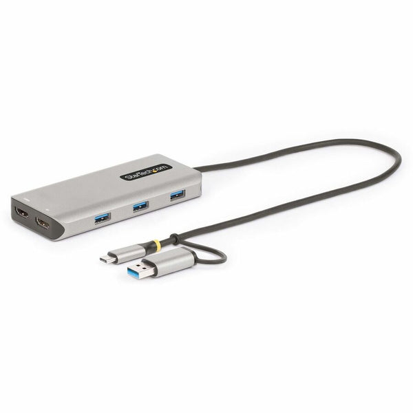Startech Usb-c Multiport Adapter W/attached Usb-c To Usb-a Dongle, Dual Hdmi (4k30hz/1080