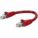 Add-on 6in Red Cat 6a Pvc Ethernet Cable Snagless Bubble Boot Rj-45 M/m