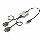 Startech 2ft (60cm) 2-port Usb To Serial Adapter Cable, Interchangeable Db9 Screws/nuts,