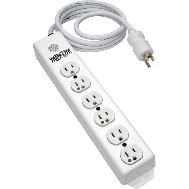 Tripp Lite Power Strip Hospital Medical 120V 5-15R-HG 6 Outlet 15' Cord Metal - American Tech Depot
