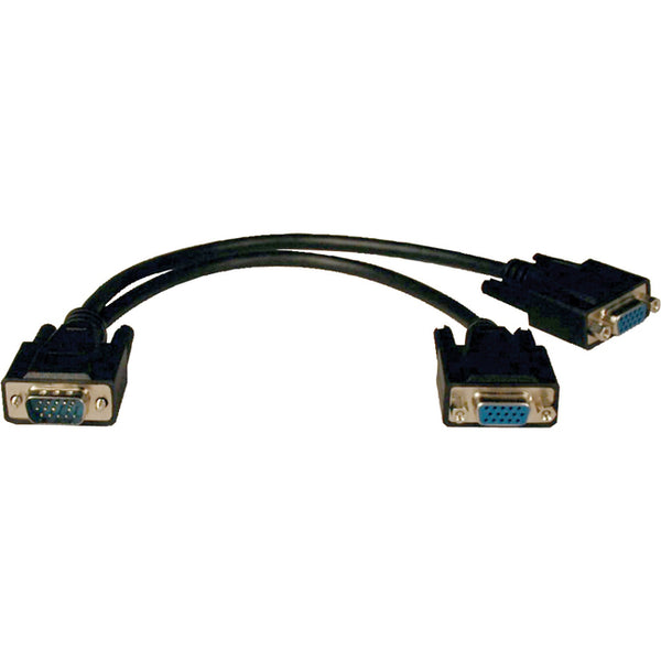 Tripp Lite VGA Monitor Y Splitter Cable (HD15 M-2xF) 1-ft. - American Tech Depot