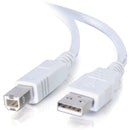 C2G 3m USB A to B Cable - Printer Cable - USB Cable - USB 2.0 - 10ft White - American Tech Depot