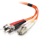 C2G 2m LC-ST 62.5-125 Duplex Multimode OM1 Fiber Cable - Orange - 6ft - American Tech Depot