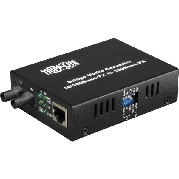 Tripp Lite Fiber Optic 10-100BaseT to 100BaseFX-ST Multimode Media Converter 2km 1310nm - American Tech Depot