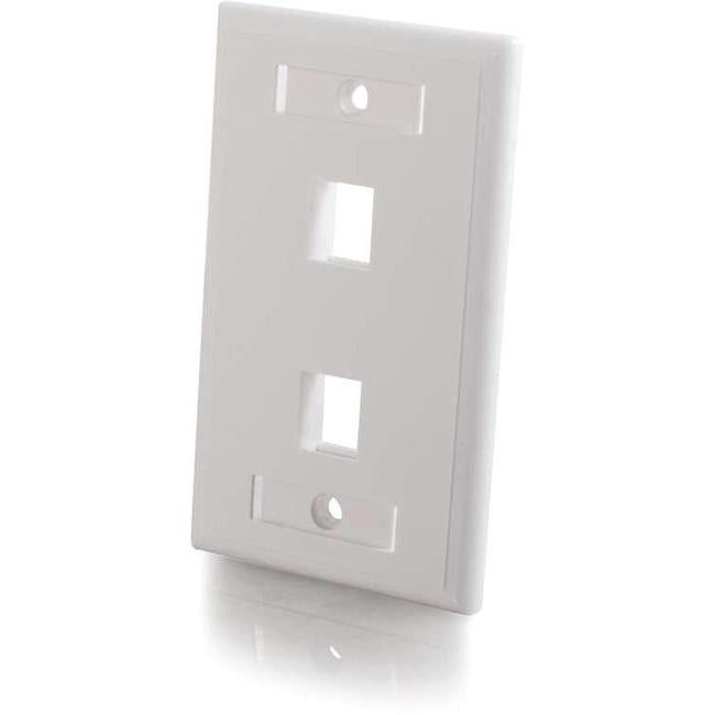 C2G 2-Port Single Gang Multimedia Keystone Wall Plate - White