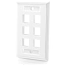 C2G 6-Port Single Gang Multimedia Keystone Wall Plate - White