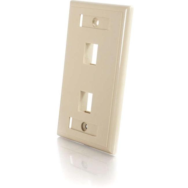 C2G 2-Port Single Gang Multimedia Keystone Wall Plate - Ivory