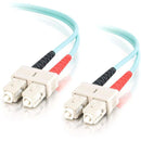 C2G-3m SC-SC 10Gb 50-125 OM3 Duplex Multimode PVC Fiber Optic Cable - Aqua - American Tech Depot