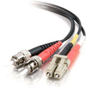 C2G-1m LC-ST 62.5-125 OM1 Duplex Multimode PVC Fiber Optic Cable - Black - American Tech Depot