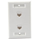 C2G Dual Cat5E RJ45 Configured Wall Plate - White