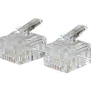 C2G RJ11 6x4 Modular Plug for Round Solid Cable - 50pk - American Tech Depot