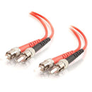C2G-2m ST-ST 62.5-125 OM1 Duplex Multimode PVC Fiber Optic Cable - Red - American Tech Depot