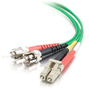 C2G 10m LC-ST 62.5-125 OM1 Duplex Multimode PVC Fiber Optic Cable - Green - American Tech Depot