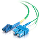 C2G-1m LC-SC 9-125 OS1 Duplex Singlemode PVC Fiber Optic Cable - Green - American Tech Depot