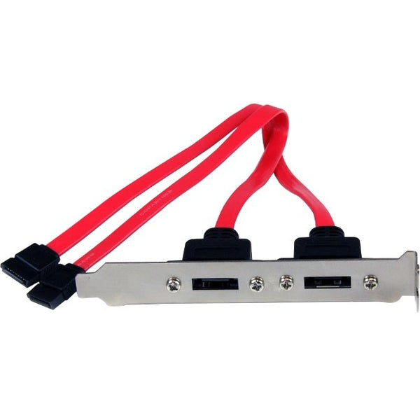 StarTech.com 2 Port SATA to eSATA Slot Plate Bracket - Serial ATA internal to external panel - 7 pin Serial ATA - 7 pin external Serial ATA - American Tech Depot