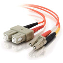 C2G-2m LC-SC 62.5-125 OM1 Duplex Multimode PVC Fiber Optic Cable (LSZH) - Orange