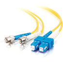 C2G-10m SC-ST 9-125 OS1 Duplex Singlemode Fiber Optic Cable (Plenum-Rated) - Yellow - American Tech Depot
