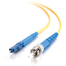 C2G-2m LC-ST 9-125 OS1 Simplex Singlemode Fiber Optic Cable (Plenum-Rated) - Yellow - American Tech Depot