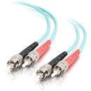 C2G-1m ST-ST 10Gb 50-125 OM3 Duplex Multimode PVC Fiber Optic Cable - Aqua - American Tech Depot